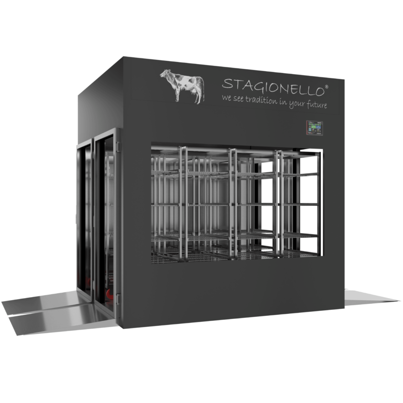 Stagionello® Meat Curing Device 1200 Kg Tunnel porta a vetro