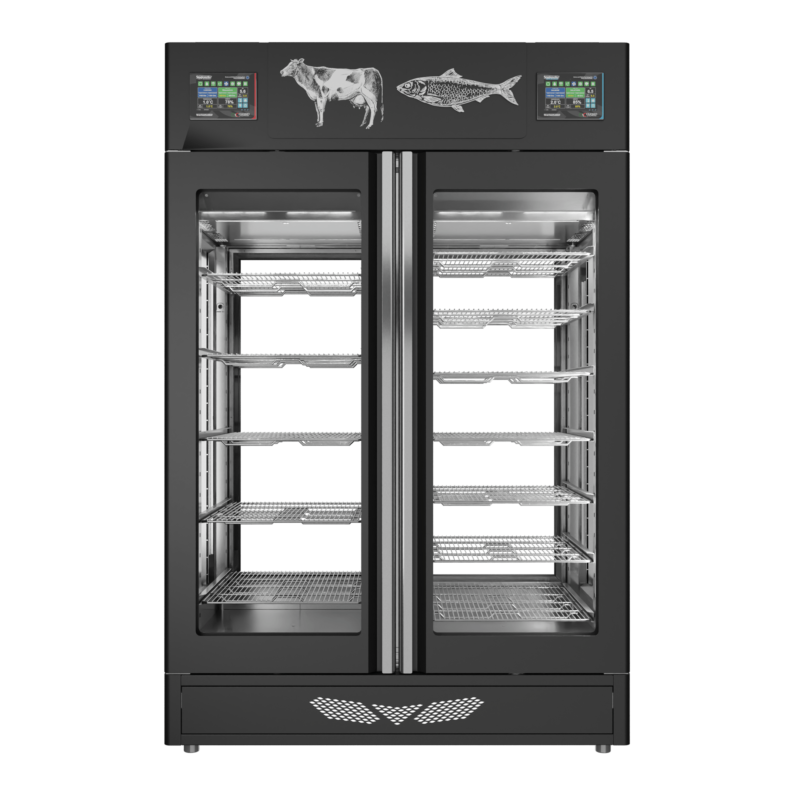 Stagionello® Meat Curing Device Combo 100+100 Kg Meat/Fish 4 vetri - immagine 2