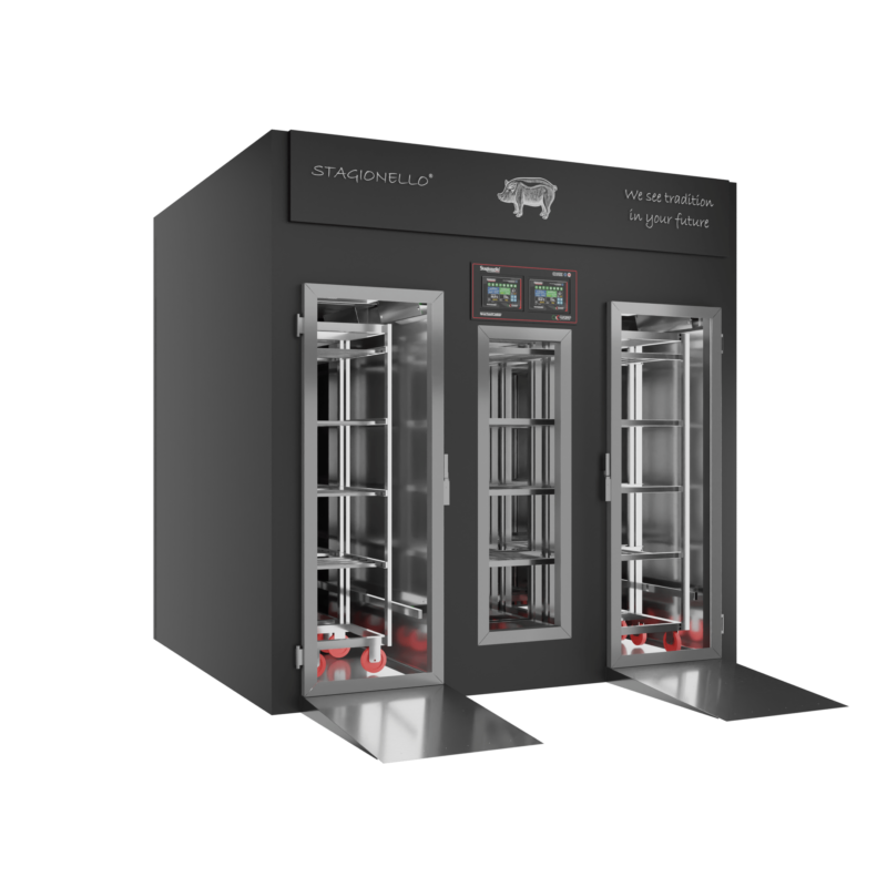 Stagionello® Salami Curing Device 300/900 Kg Walk-In porta a vetro